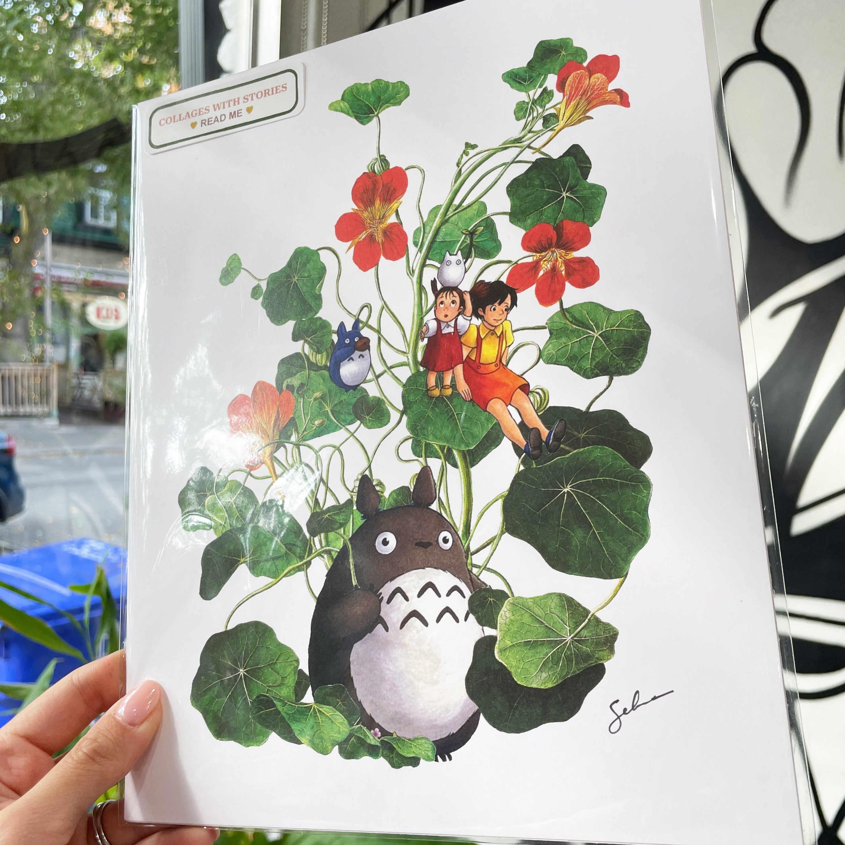 Adventure with Totoro - Toronto Art - Collage Art - Ghibli Studio